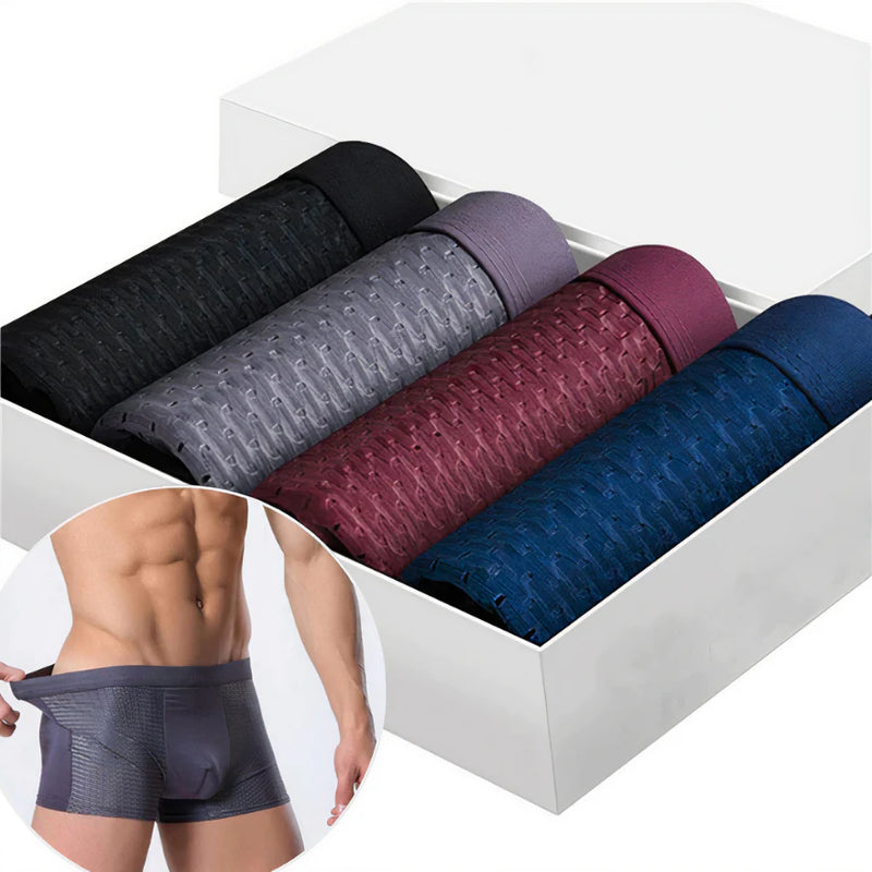 BAMBOO FIBRE BOXER SHORTS - FOR ALL-DAY COMFORT ( Combo Of 4 )