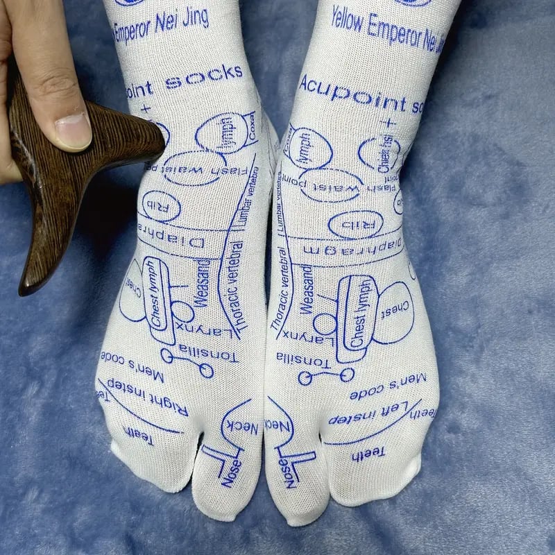 Socks with a reflexology chart